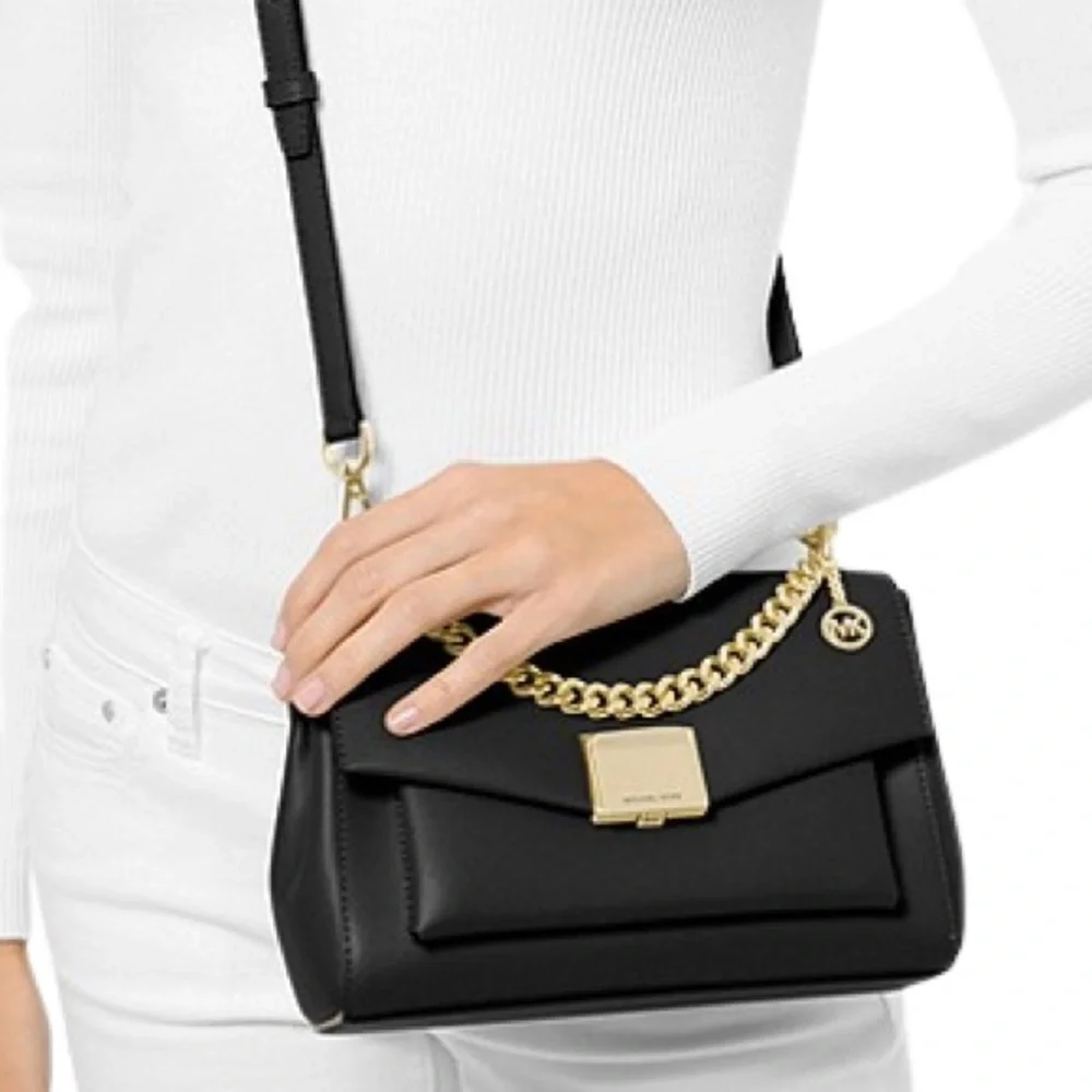 Michael Kors “Lita” Medium Leather Crossbody Bag